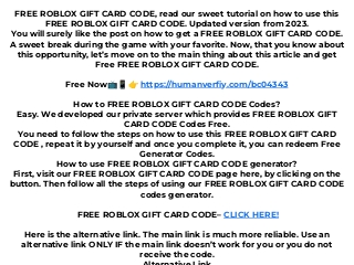 GET FREE ROBLOX GIFT CARD CODES NO HUMAN VERIFICATION {UPDATED