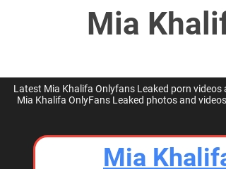 Mia Khalifa Onlyfans Leak