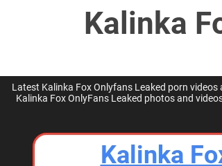Kalinka Fox Onlyfans Leak