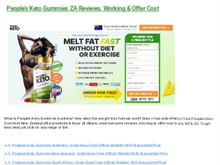 People’s Keto Gummies ZA Reviews, Working & Offer Cost