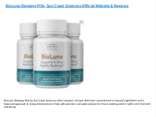 BioLuna Sleeping Pills, Sun Coast Sciences Official Website & Reviews