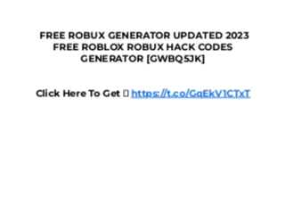 Roblox Promo Code 2023 Robux