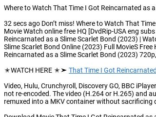Watch That Time I Got Reincarnated as a Slime The Movie: Scarlet