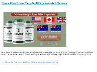 Olivine Weight Loss Capsules Official Website & Reviews