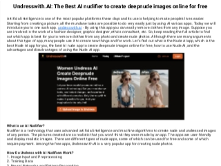 Undresswith.AI: The Best AI nudifier to create deepnude images online