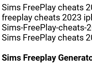 The Sims Freeplay Cheats !