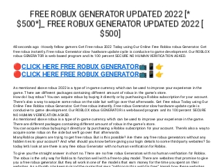 FREE ROBUX GENERATOR UPDATED 2022 [* Bycn@22*]_ FREE ROBUX
