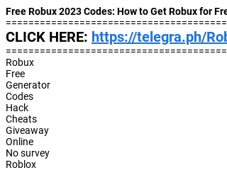 Free Robux 2023! 
