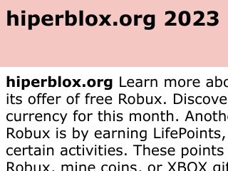 Hiperblox.org Free Robux - Get Unlimited Rewards (2023) - Theme Circle