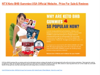 NTX Keto BHB Gummies USA Official Website , Price For Sale & Reviews