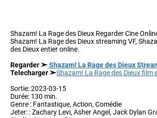 VOiR] Shazam! La Rage des Dieux Streaming VF | Complet entier francais  VOSTFR