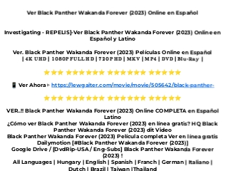 taal Druppelen wol Ver Black Panther Wakanda Forever (2023) Online en Español