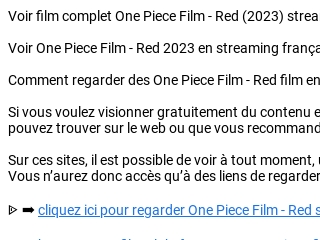 VOIR-FILM! One Piece Film Red Streaming VF et VOSTFR