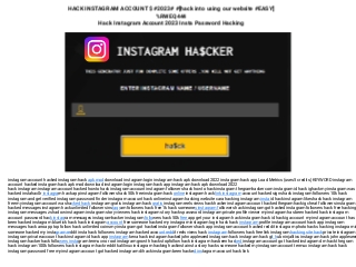 HACK INSTAGRAM ACCOUNT $ #2023# #[hack insta usingour website #EASY ...