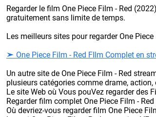 Voir~! One Piece Film - Red Streaming VF [FR] Complet Gratuit | Français  ??????