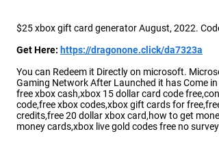 Free 25 dollar xbox gift best sale card code