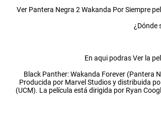 Ver la película Pantera Negra 2 (2022) Online en Español y Latino