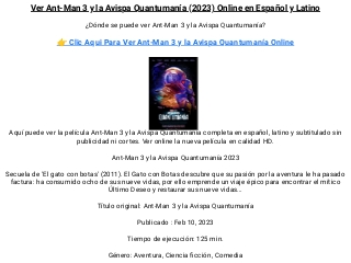 Ver Ant-Man 3 y la Avispa Quantumanía (2023) Online Latino | Película  Completa en HD Gratis