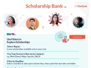 OneGoal Scholarship Bank