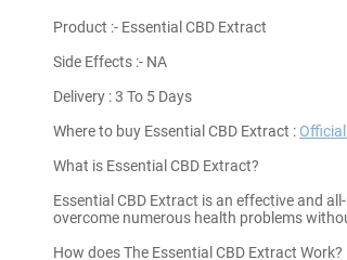 Essential CBD Extract - Price, Australia, Official Website