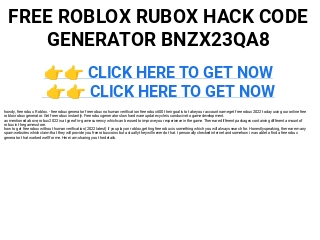 FREE ROBLOX RUBOX HACK CODE GENERATOR BNZX23QA8