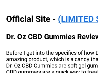 Dr Oz CBD Gummies Reviews